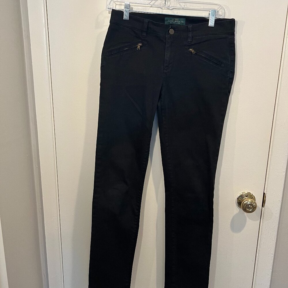 Lauren Ralph Lauren Black Cotton Blend Jeans, Size 4